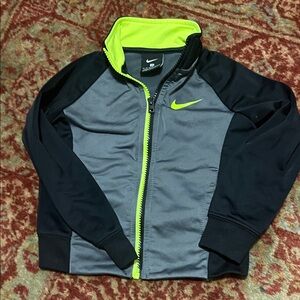 Nike Black and Gray Jacket with Neon Green Highlights